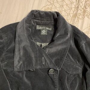 Calvin Klein Charcoal Velvet Coat